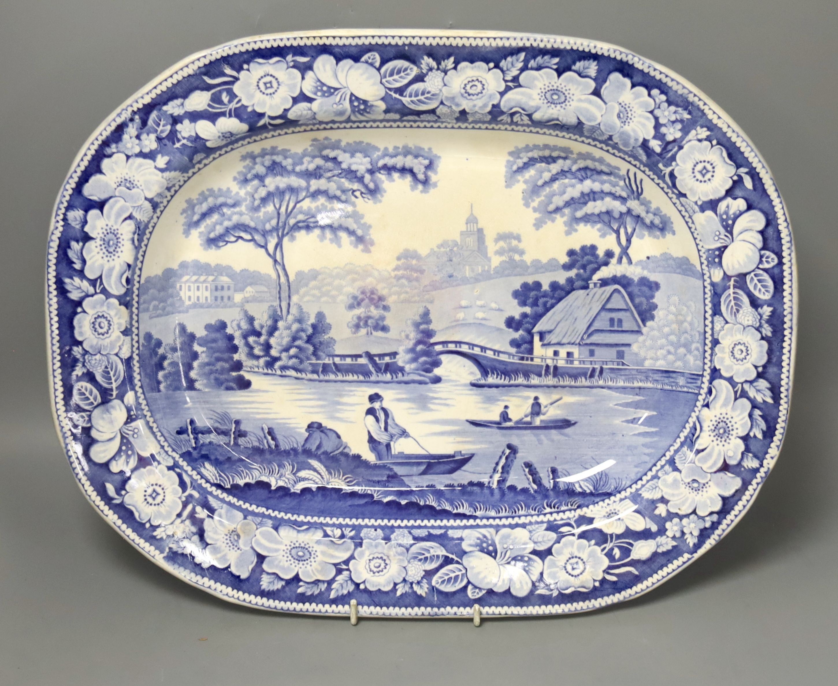 A Victorian Briar Rose pattern oval meat plate 44cm